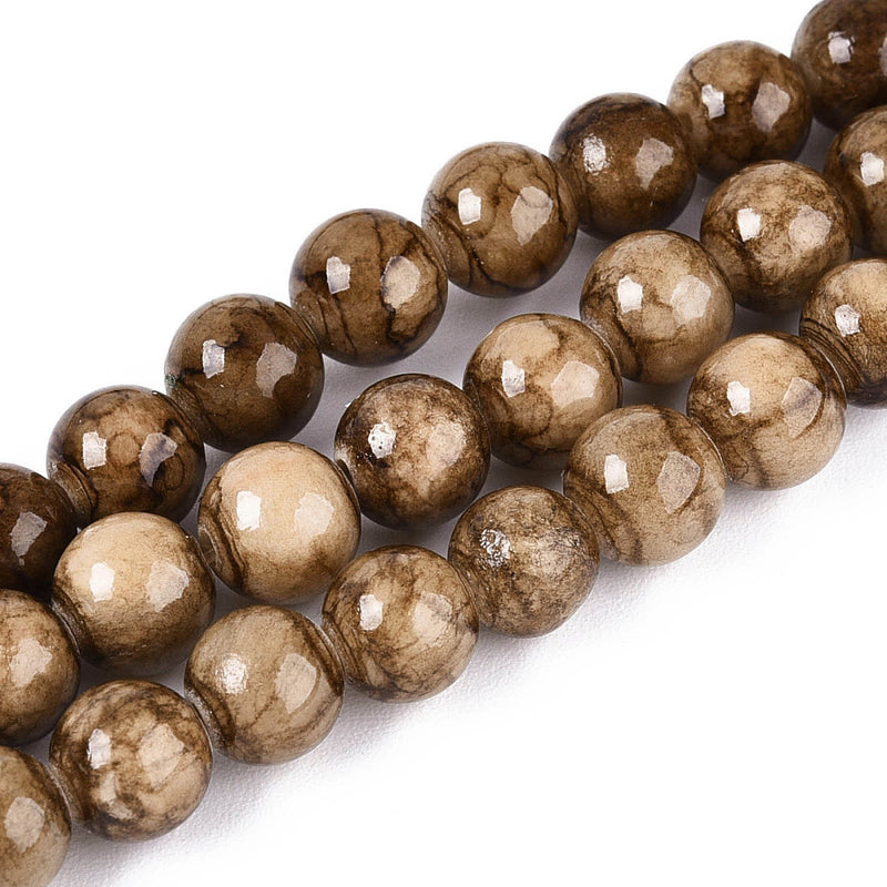 Persisk Jade, brun, 4 mm, 1 sträng (14407)