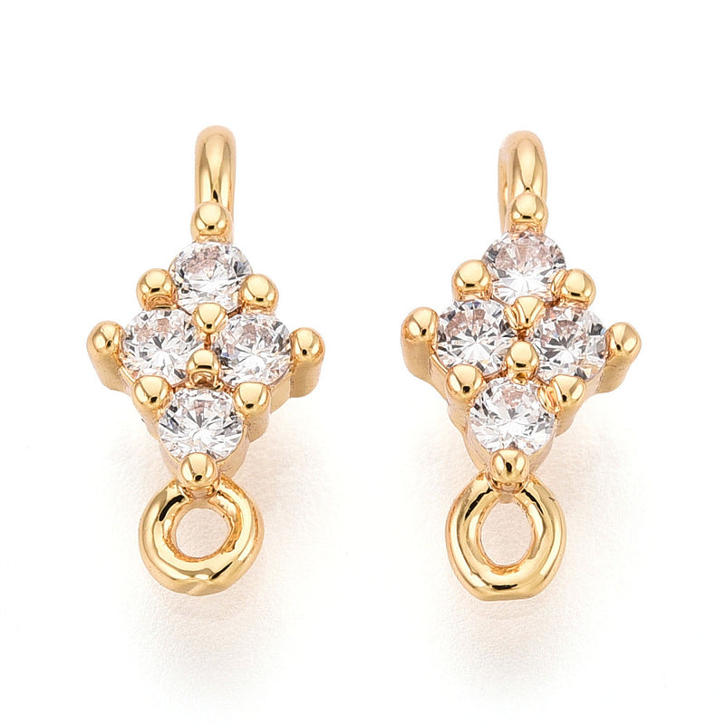 Connector med Cubic Zirconia, guld, 1 st (14461)