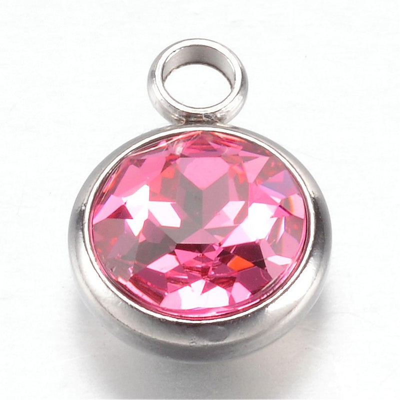 Hänge, Rostfritt stål, rosa, 14x10 mm, 1 st (14462)