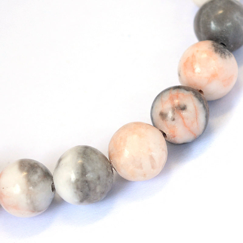 Zebra Jasper, naturlig, 6 mm, 1 sträng (14483)