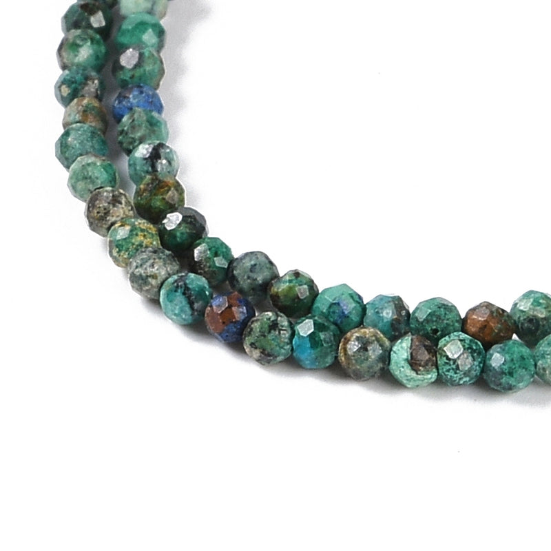 Naturlig Krysokoll och Lapis Lazuli, facetterad, 3 mm, 1 sträng (14394)