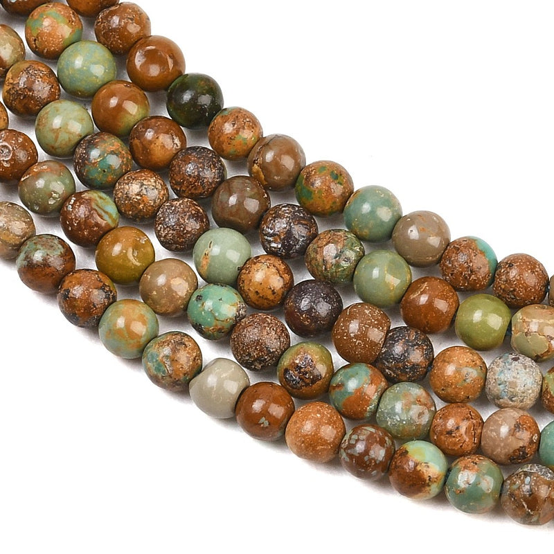 Turkos naturlig, rund, 4 mm, 1 sträng (14479)
