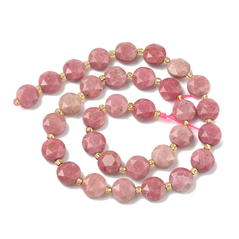 Rhodonit facetterad,  6x4 mm, 1 sträng (13966)