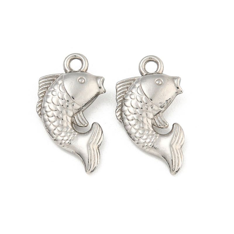 Fisk, hänge i rostfritt stål, 17x10 mm, 1 st (14499)