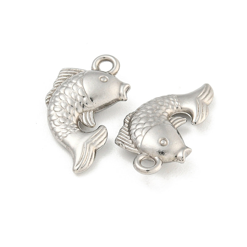 Fisk, hänge i rostfritt stål, 17x10 mm, 1 st (14499)