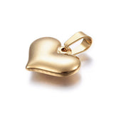 12289 Hänge hjärta Stål. Guld. 20x15 mm. 1 st
