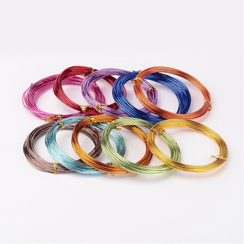 Aluminiumtråd, blandade färger, 0,8 mm, 10 m, (13585)