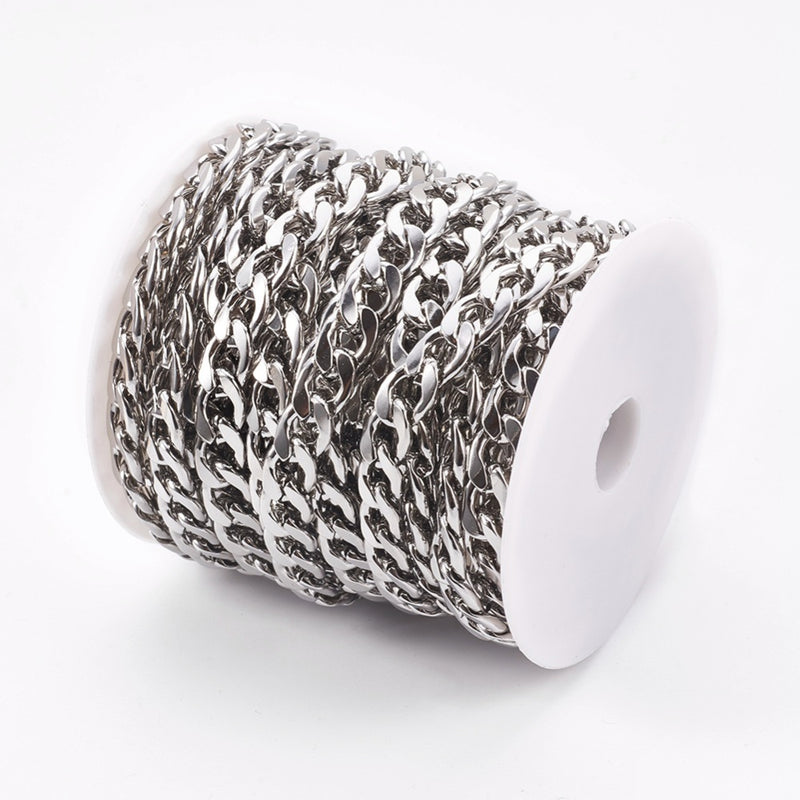 Kedja, Rostfritt stål,  10×7 mm, 1 meter (12375)