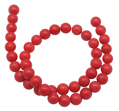 12397 Mashan Jade. Rund. 6 mm. Röd. 1 sträng