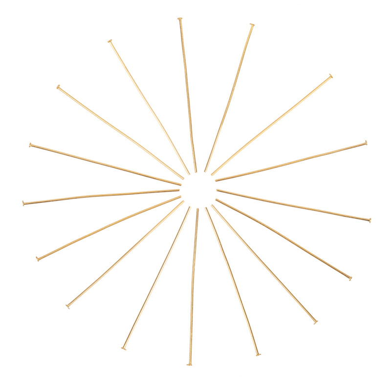 Hattpinnar, Rostfritt stål,guld, 50x0,6 mm,  25 st, (12422)