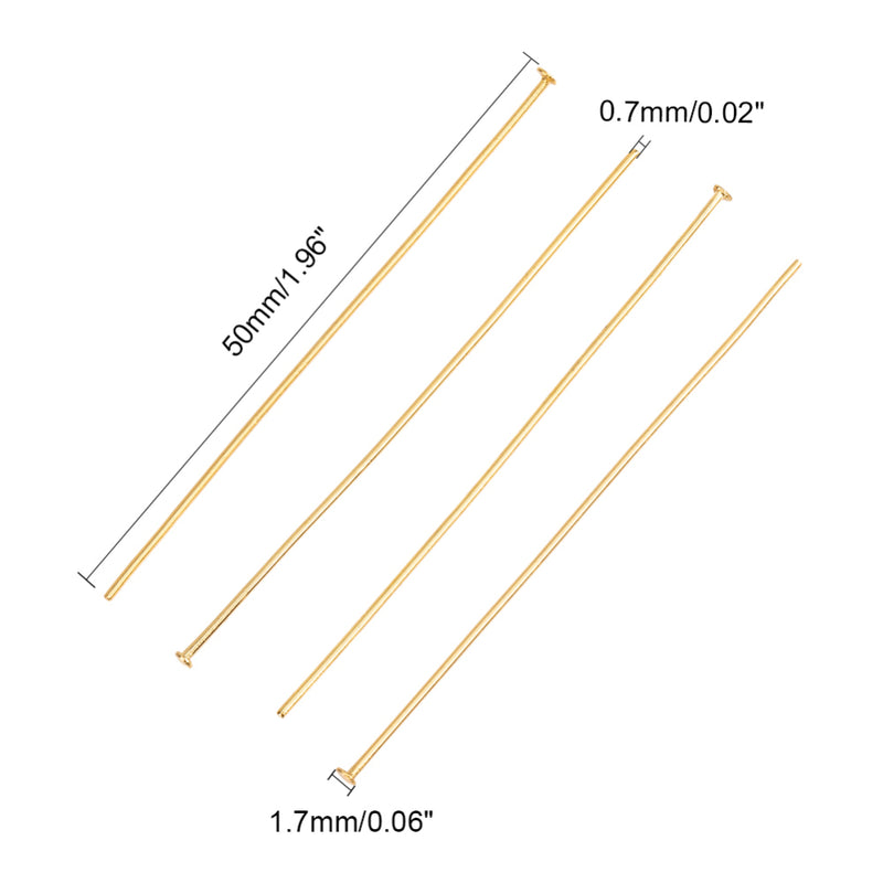 Hattpinnar, Rostfritt stål,guld, 50x0,6 mm,  25 st, (12422)