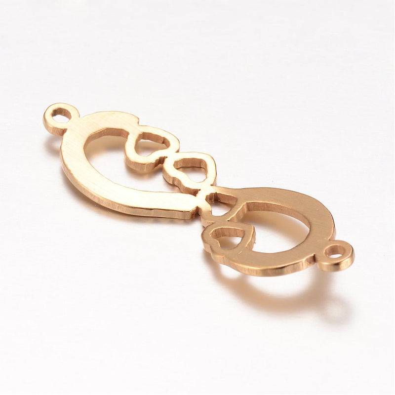 Connector, Rostfritt stål, Guld, 1 st, (12429)