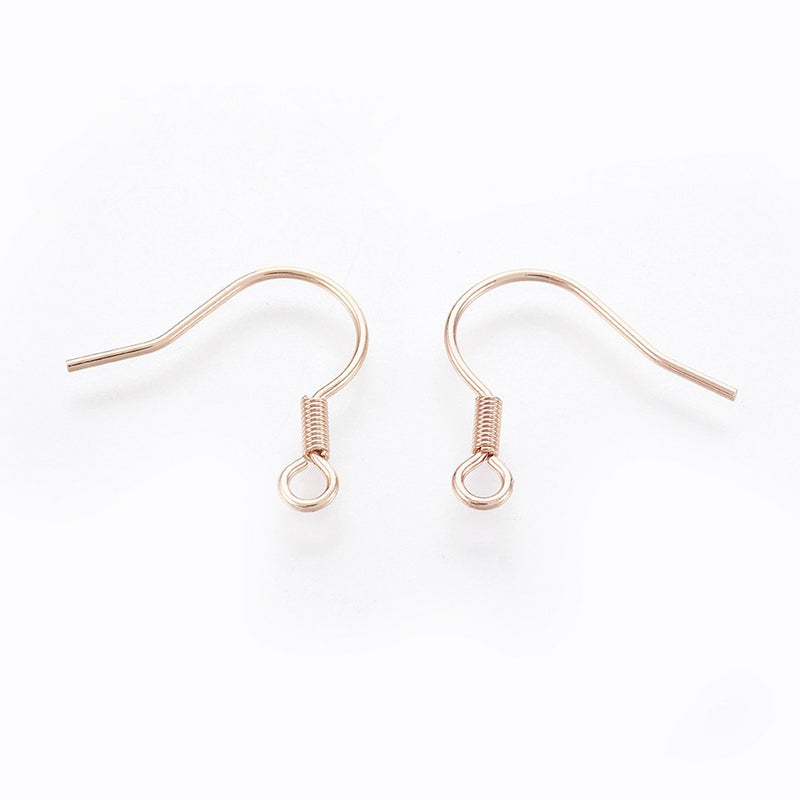 Fransk öronkrok, Rostfritt stål, Rosé, 19x20 mm. 1 par, (12448)