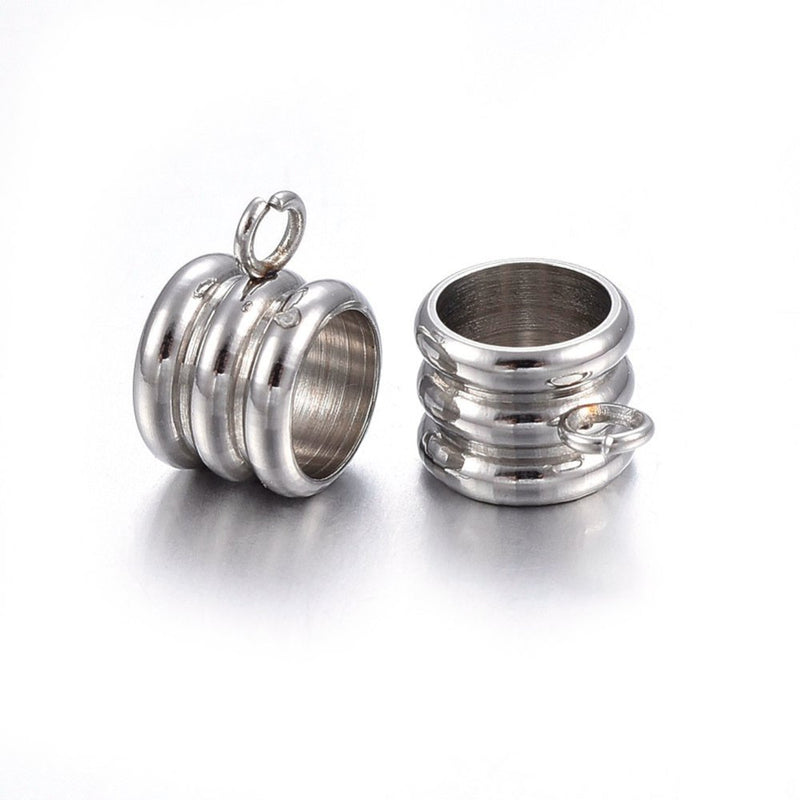 12487  Berlockhängare 9x7x5 mm. 304 Rostfritt stål. 1 st.