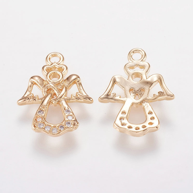 Ängel med Cubic Zirconia stenar. Guld 1 st, 12558