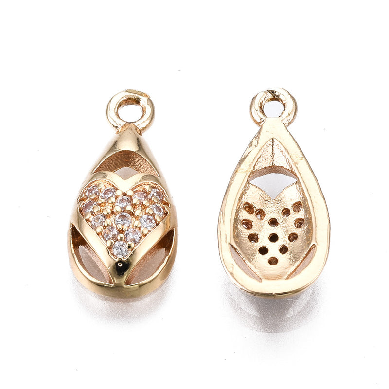 Hjärta, Cubic Zirconia, guld,1 st, (12651)