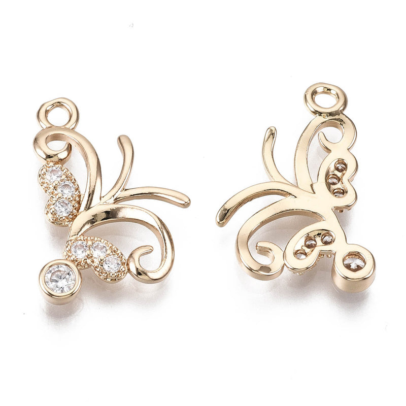 Fjäril, Cubic Zirconia, guld, 1st, (12726)