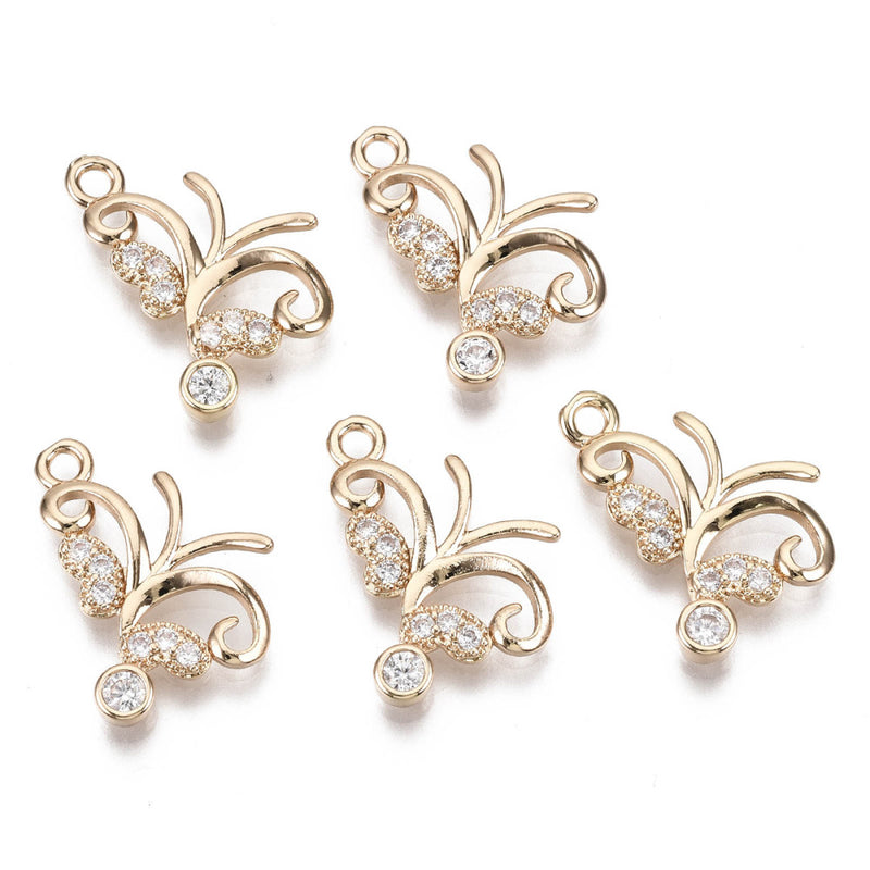 Fjäril, Cubic Zirconia, guld, 1st, (12726)