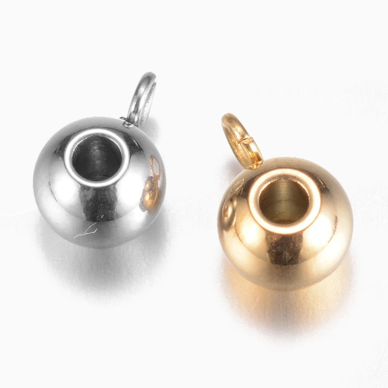 Berlockhängare, Rostfritt stål, guld, 1 st, (12810)