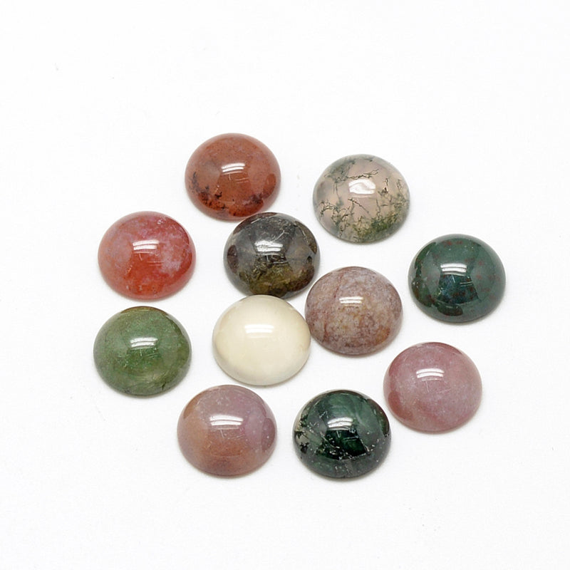 Indisk Agat, cabochones, 12 mm, 1st, (12882)