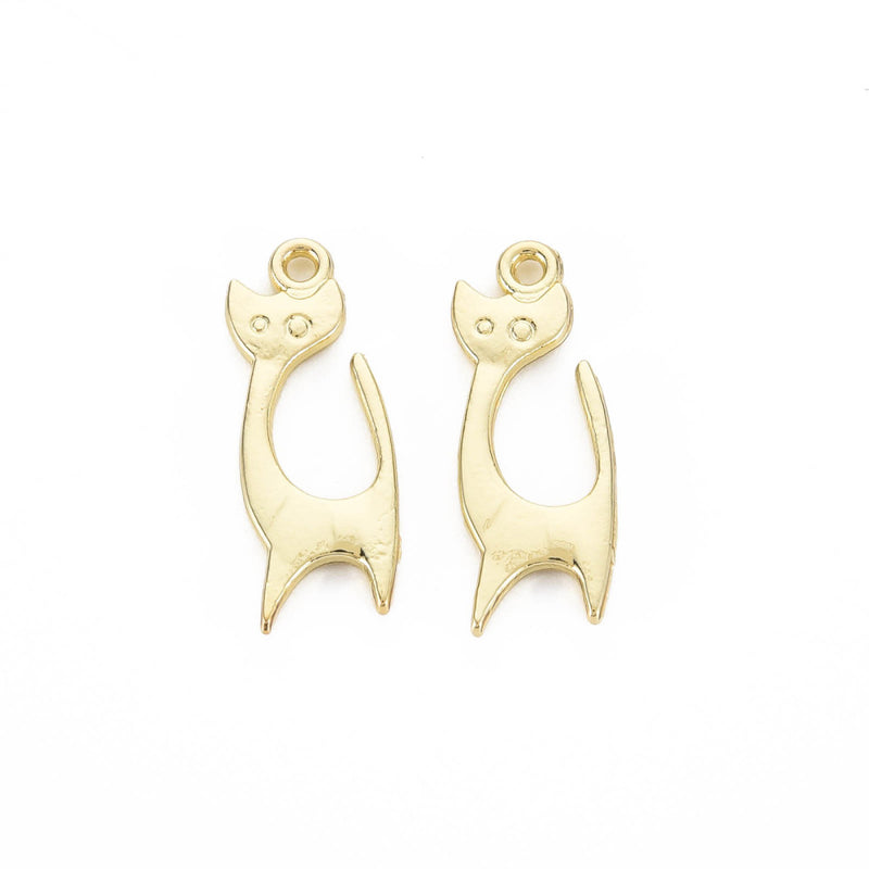 Katt, guld, 23x9x2 mm, 1st, (12893)