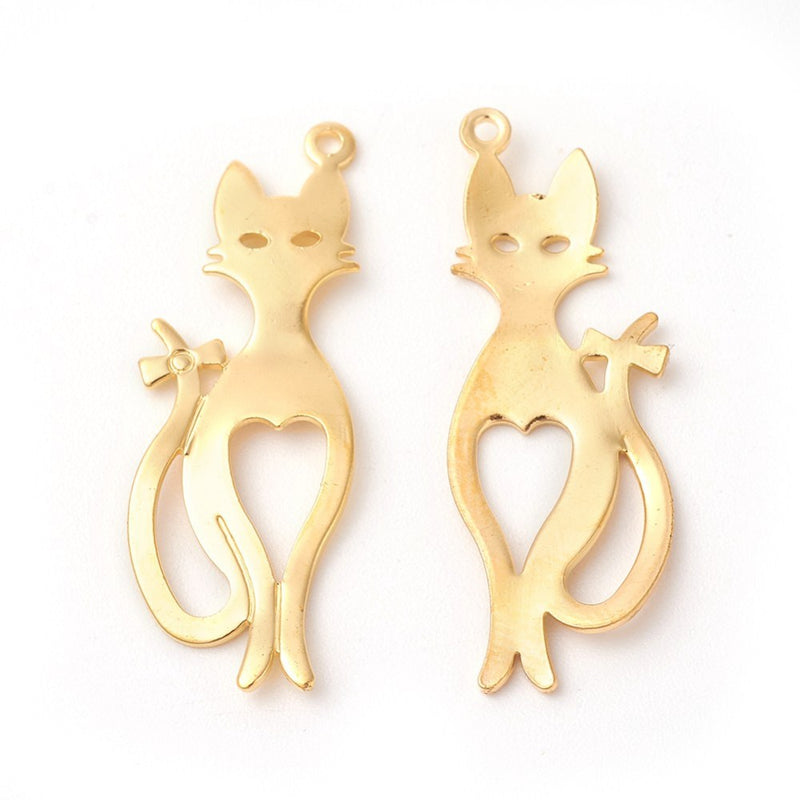 Katt, guld, 30x10x2 mm, 1st, (12899)