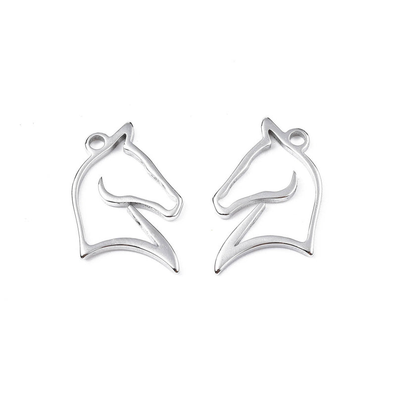 Häst siluett, Rostfritt stål, 22x17x1,5 mm,  1st, (12928)