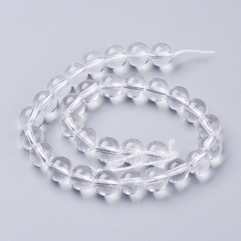 Bergs kristall, naturlig, 1 sträng  6mm (12944)