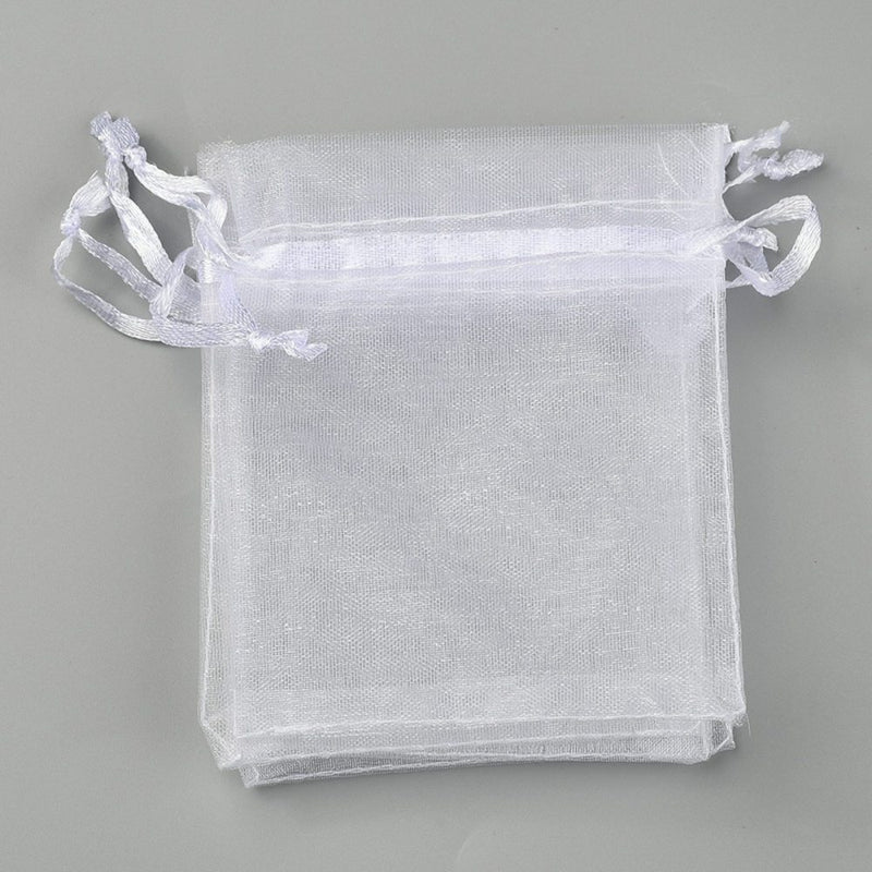 Organza påsar, Vita, 10x8cm, 10 st (13019)