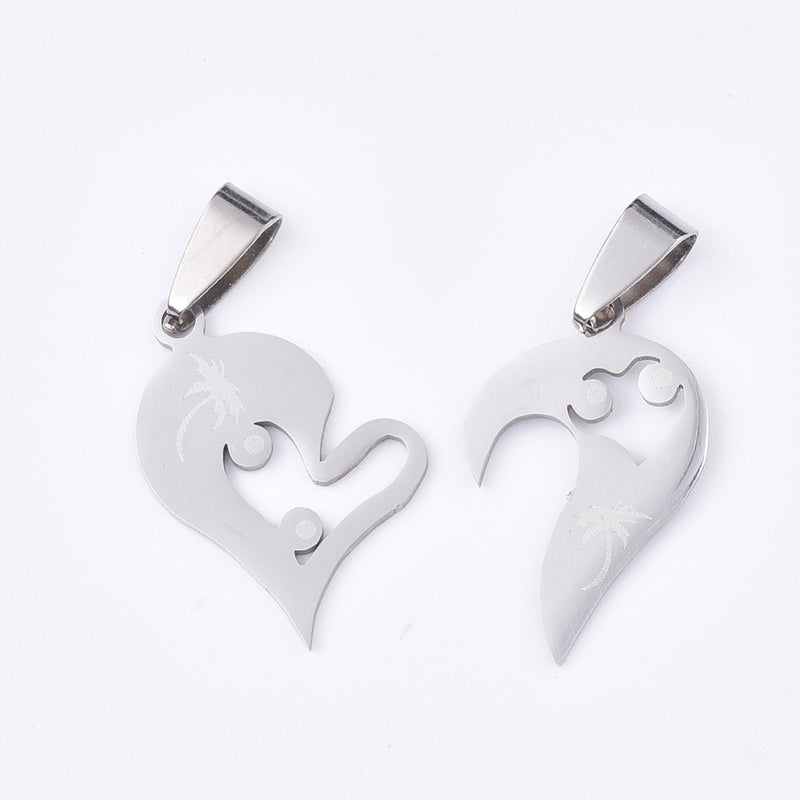 Hjärta, best friends, Rostfritt stål, 1st, (13027)