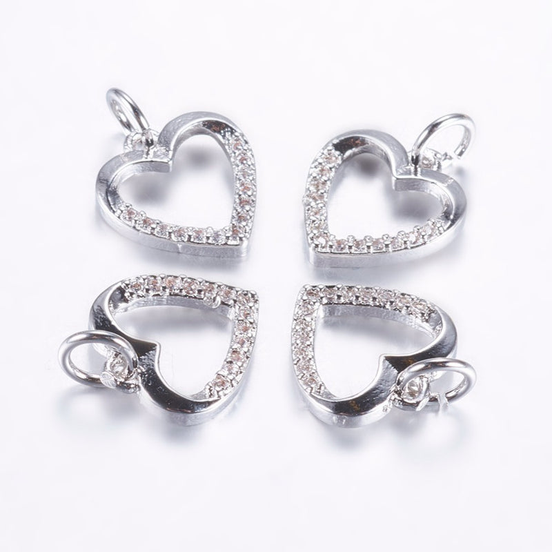 Hjärta, Cubic Zirconia, silver, 1st, (13050)