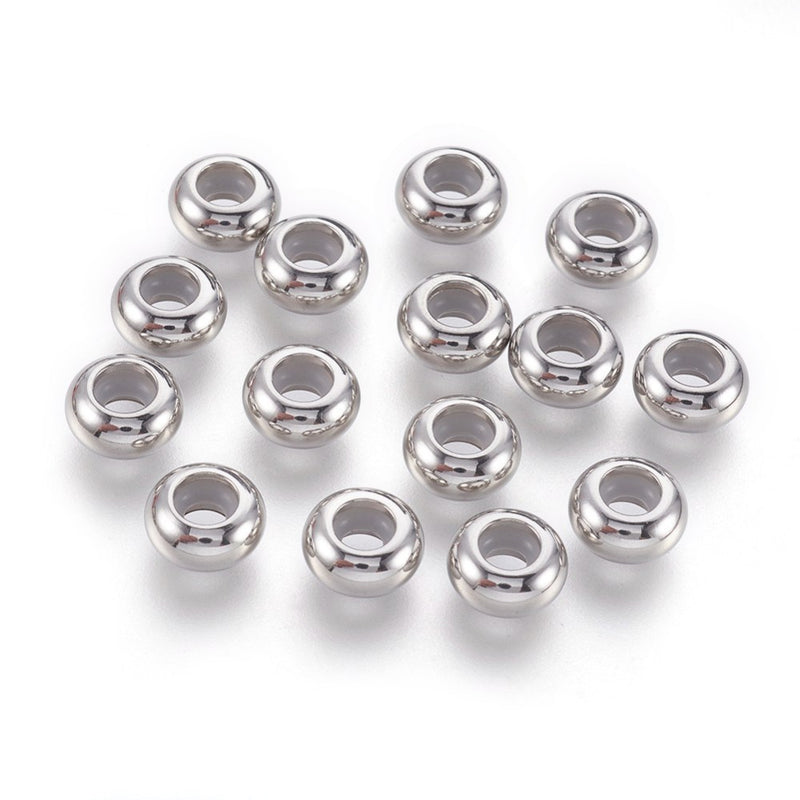 Rondell med gummistopp,  Rostfritt stål, 9x4,5 mm, 1 st, (13069)