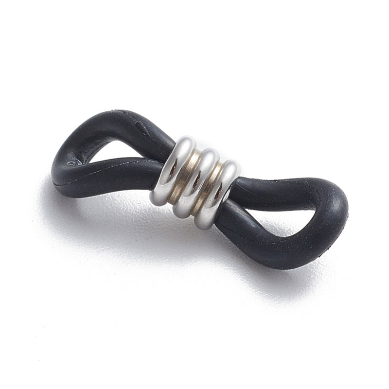 Glasögonhållare , rostfritt stål, svarta, 1 par (13071)