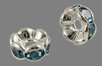 Rondell, Rhinestone, 6x3 mm, turkos, 1 st, (13094)