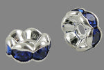 13095  Rhinestone rondell, 6mm, blå, 1 st