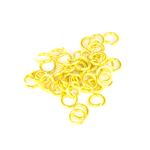 H057 Aluminiumringar 18 ga 5/32".  Gul. 50 st.