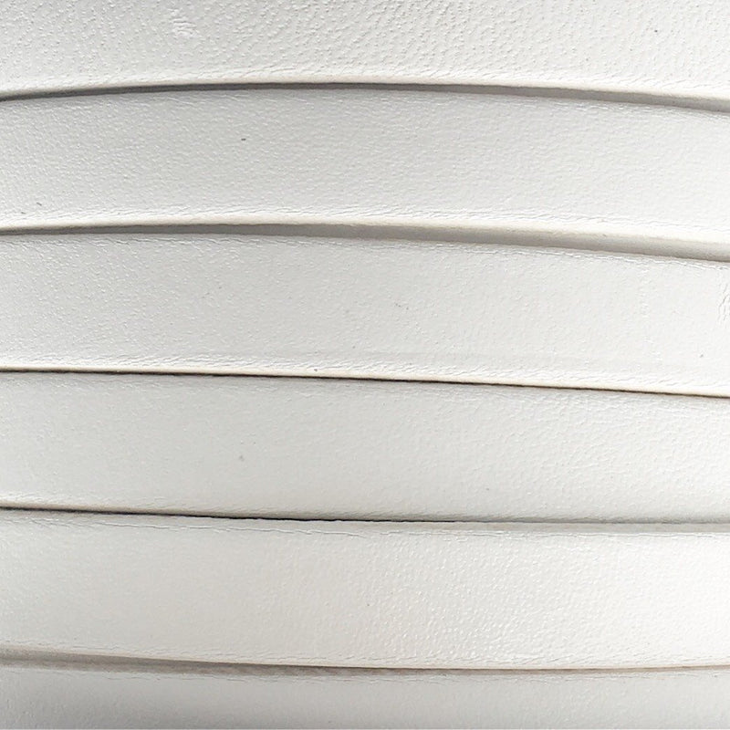 F062 EUR Läder 10x2 mm, Vitt. 20cm, 1 m