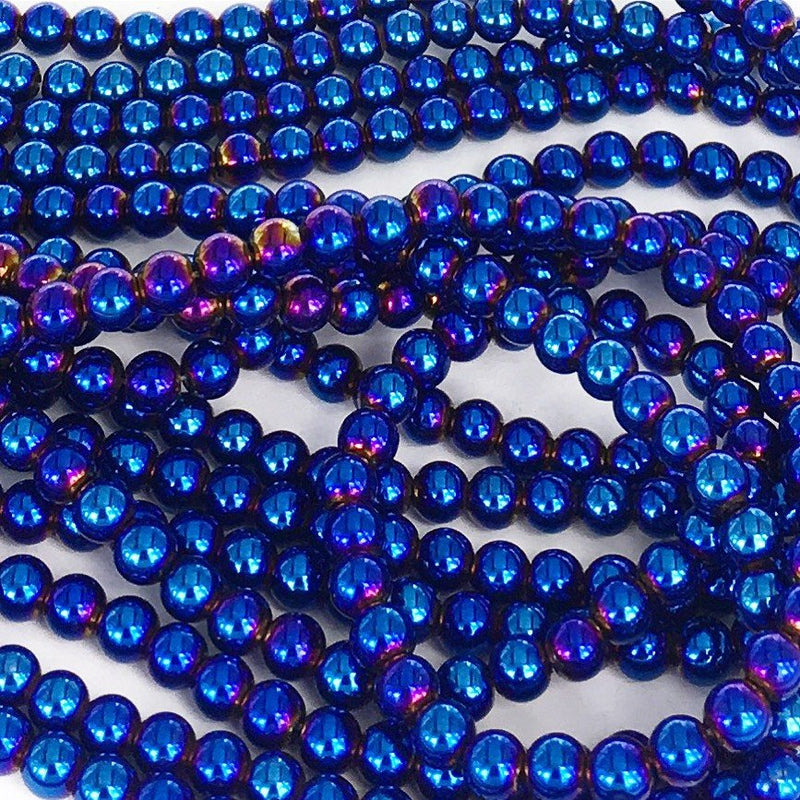 A043 Hematit blåa 4 mm. 1 sträng