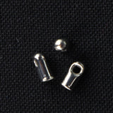 D015 Ändhylsor platina ca. 2,4 mm, 10 st