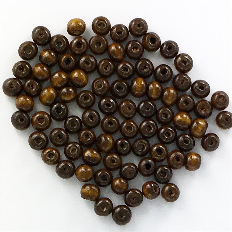 B094 Träpärlor kaffe 8 mm. 100 st.