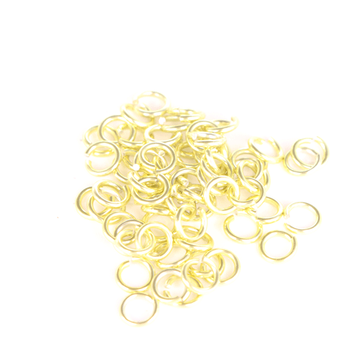 H067 Aluminiumringar 18 ga 1/4"  Ljusgul. 50 st.