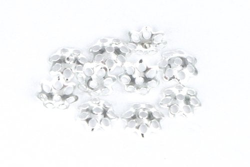 Pärlhattar, 6 mm,  Silver., 10 st, (D030)