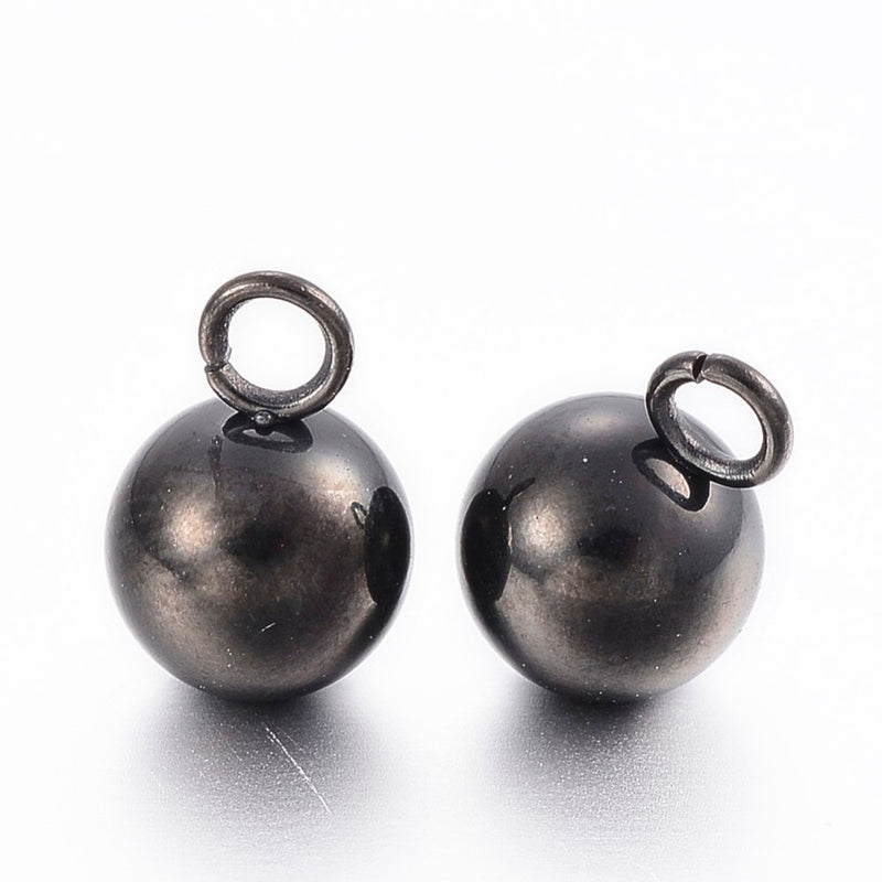 12258 Stålkula 9x6 mm. Gun metal. 2 st.