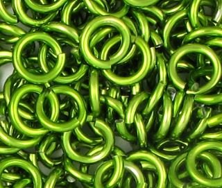 H080 Aluminiumringar 18 ga 5/32". Gulgrön.