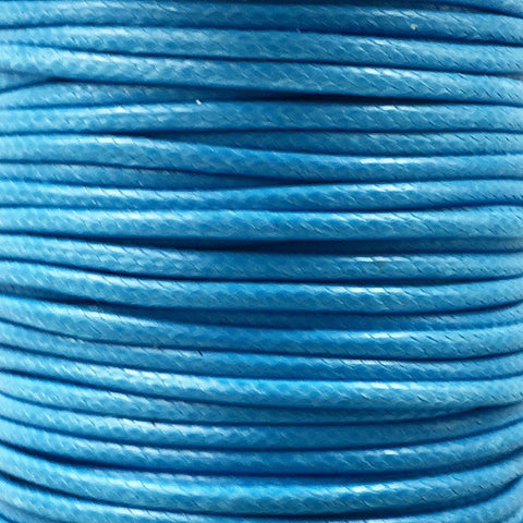 F030 Vaxad bomullstråd blå 2 mm, 1 m
