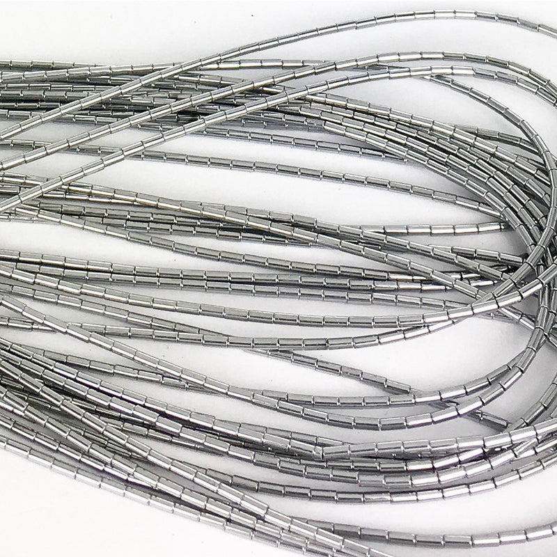 A077 Hematit cylinder 3x1,5 mm. 1 sträng