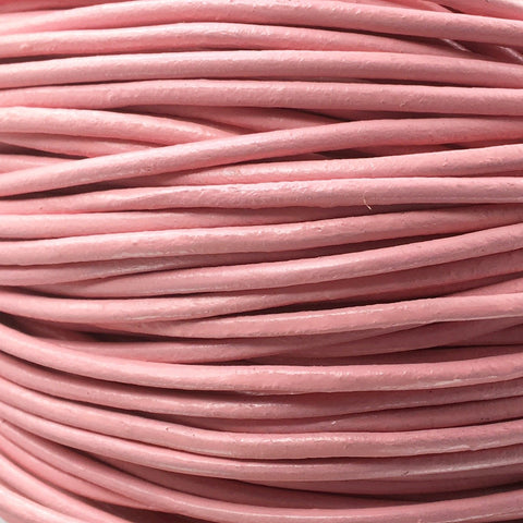 F024 Läderband rosa 2 mm, 1 m