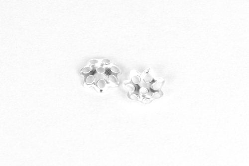 Pärlhattar, 6 mm,  Silver., 10 st, (D030)