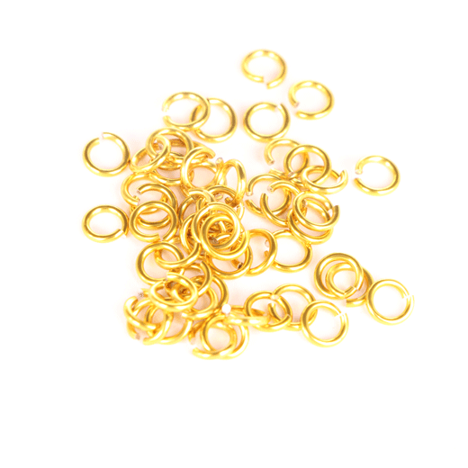 H061 Aluminiumringar 18 ga 1/4" Guld. 50 st.