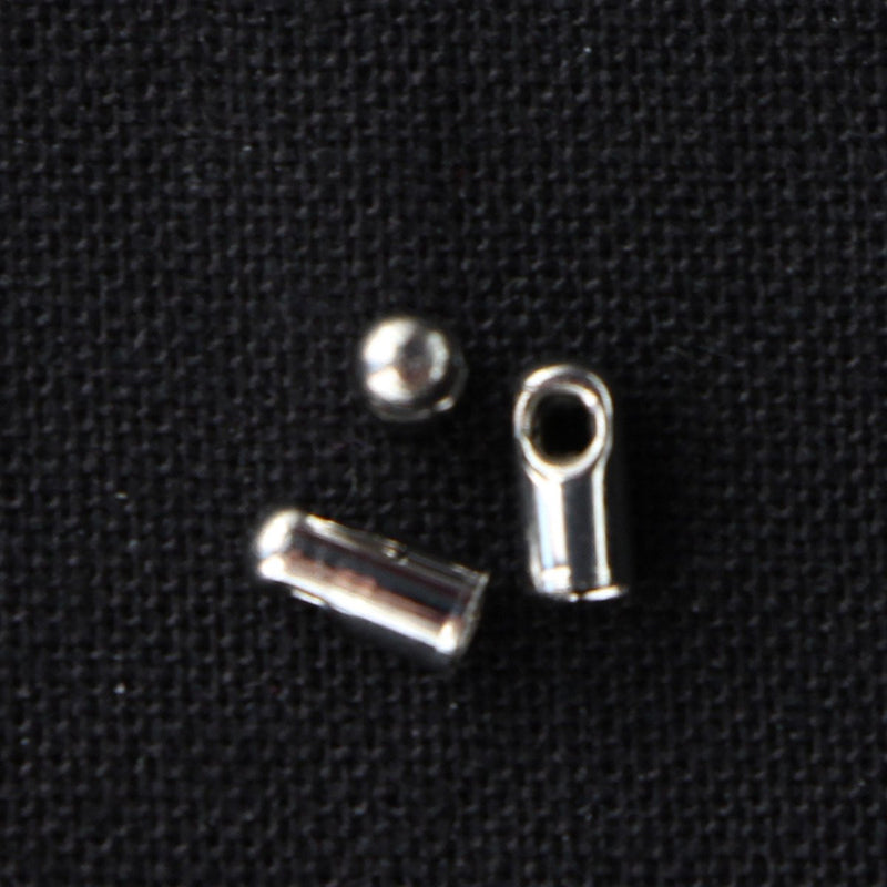 Ändhylsor, platina, 2 mm, 10 st, (D014)